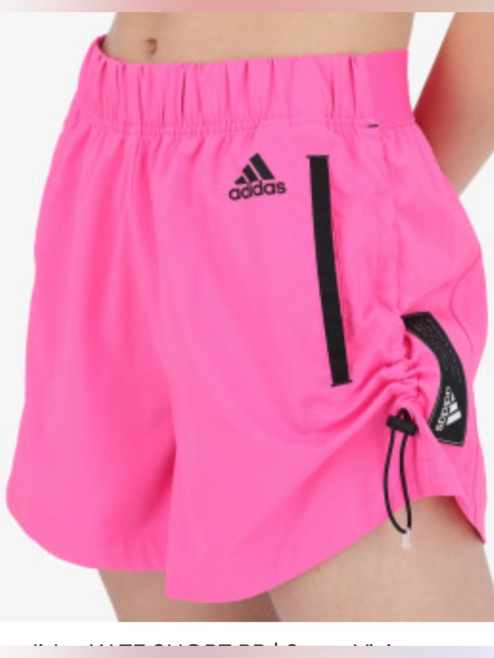adidas Women's Hot Pink Athletic Shorts with Black Trim